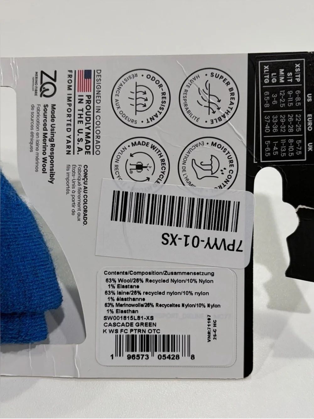 SmartWool Kids XS Wintersport Pattern Ski Socks Over the Calf Snow NWT Green